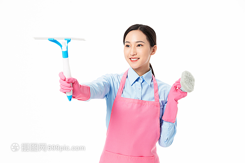 家政服务女性清洁玻璃形象